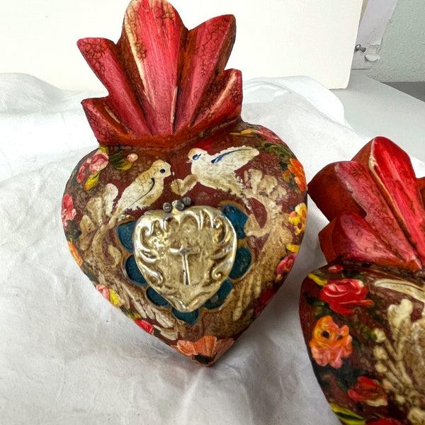 sugar skull Medallion Milagro Wood Heart