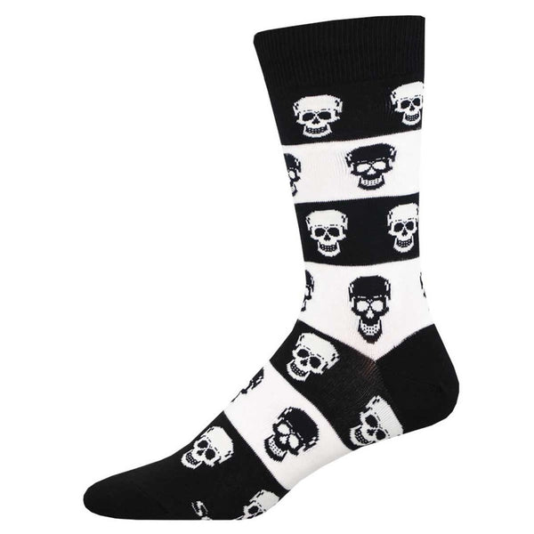 sugar skull Men's Socks Black - White with Skulls