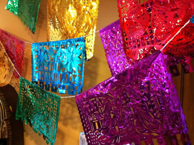 sugar skull Metallic Christmas Banner – large