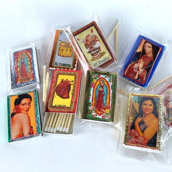 sugar skull Mexican folk art match boxes