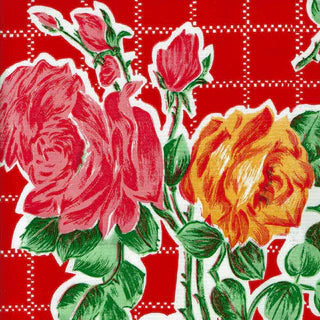 sugar skull Mexican Oilcloth - Havana on Red