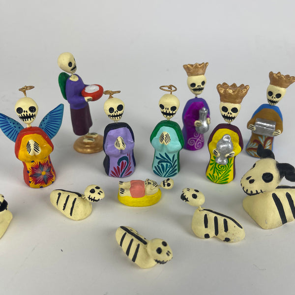 sugar skull Nativity Set - Day of the Dead Skeleton