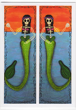 sugar skull Note Card - Dos Sirenas
