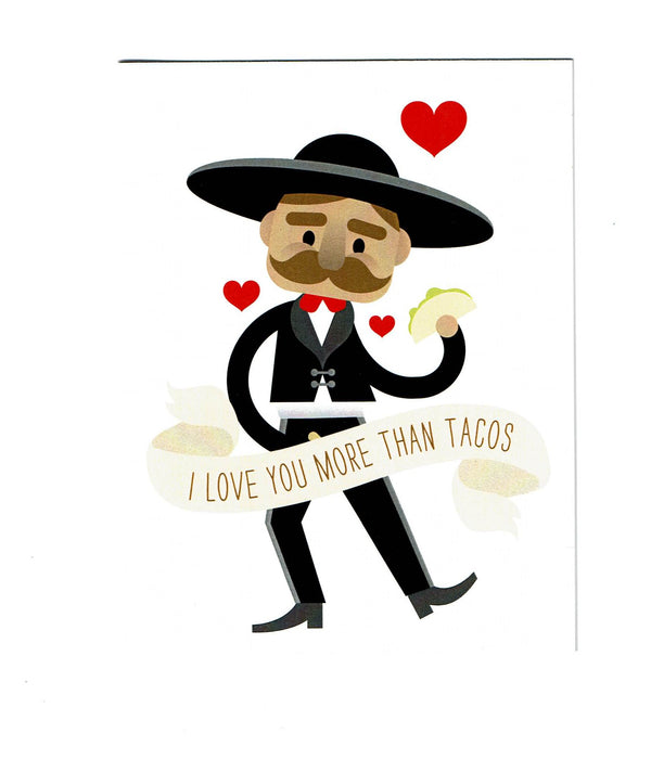 sugar skull Note Card - "Love You More Than Tacos"