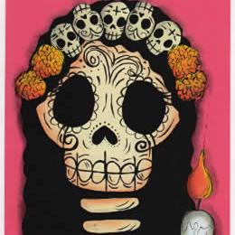 sugar skull Note Card - Luz Candle