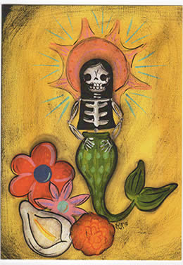sugar skull Note Card - Sunshine Siren