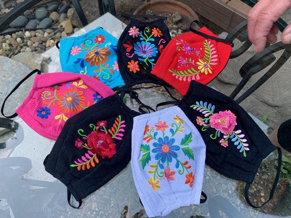 sugar skull Oaxacan Embroidered Red Mask