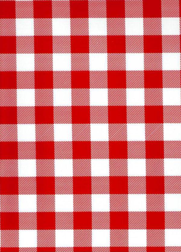 sugar skull Oilcloth Roll - Picnic Check in Red