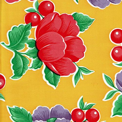 sugar skull Oilcloth Roll - Poppy on Yellow