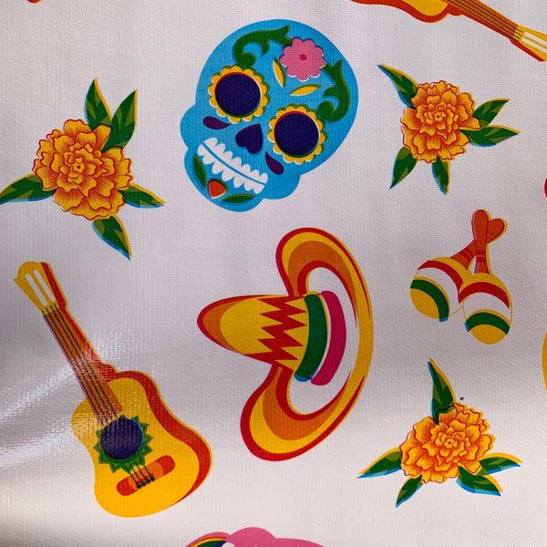 sugar skull Oilcloth Roll - Sugar Skull on White