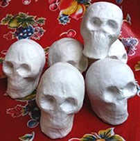 sugar skull Plaster Skull - Ready to Paint - 3.5" H