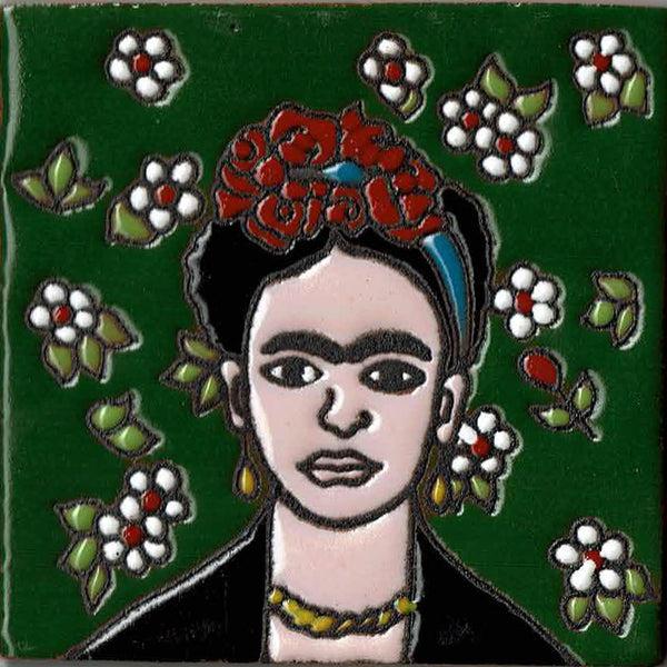 sugar skull SALE - Tile - Green Frida