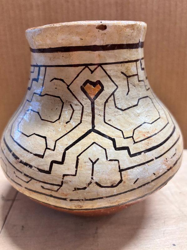 sugar skull Shipibo-Canibo Clay Pot Small