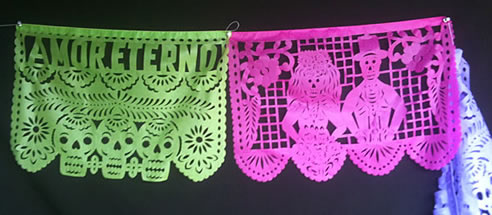 sugar skull Skeleton Novio Papel Picado Banners