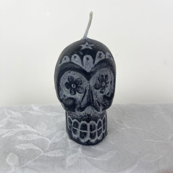 sugar skull Small Black Skull Candle