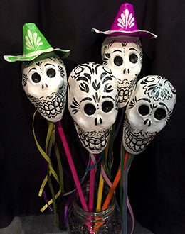 sugar skull Sombrero Skull Ribbon Rattle