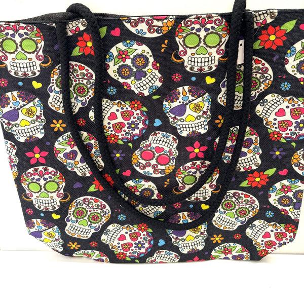sugar skull Sugar Skull Jute Tote Bag
