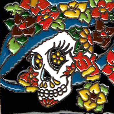 sugar skull Tile - Big Hat Catrina