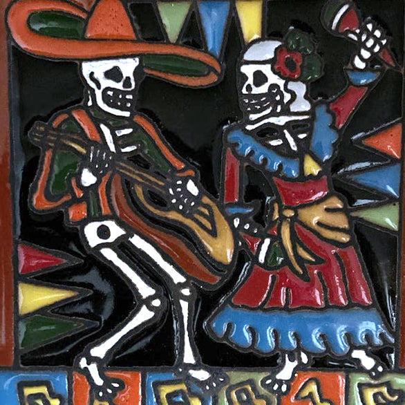 sugar skull Tile - Fandango Mexican Hat Dance