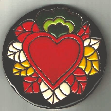 sugar skull Tile - Heart with Bright Colors