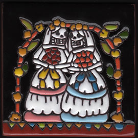 sugar skull Tile – Lesbian Wedding Couple