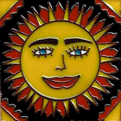 sugar skull Tile - Lipstick sun