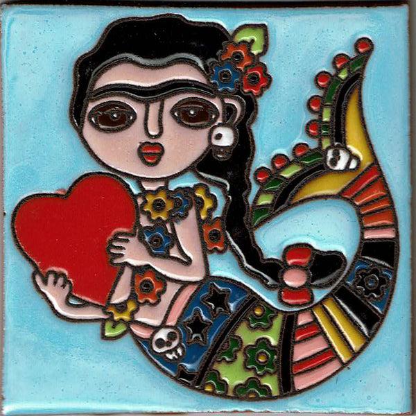 sugar skull Tile - Mermaid