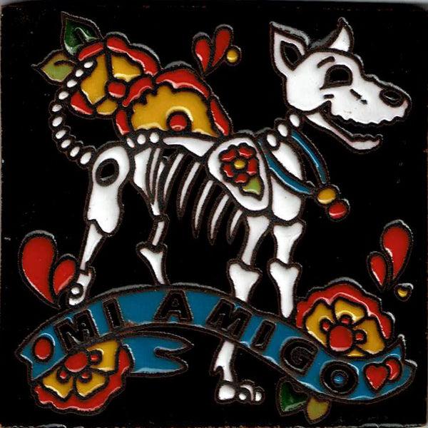 sugar skull Tile - Mi Amigo Dog