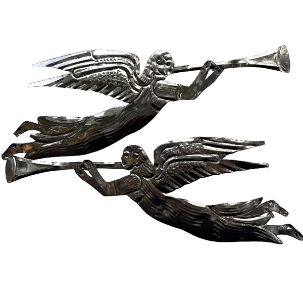 sugar skull Tin Pair of Angels W/ Trumpets