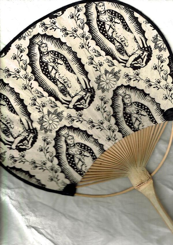 sugar skull Virgin of Guadalupe Handmade Fan