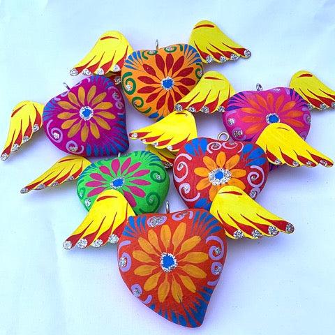 sugar skull Winged Heart Ornament
