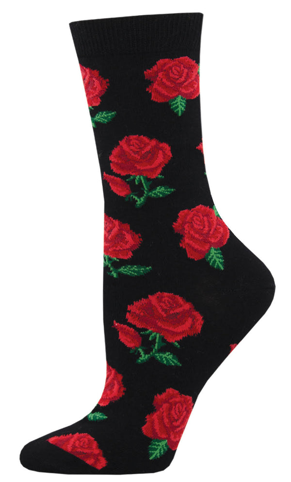 sugar skull Women’s Bamboo Roses crew sock