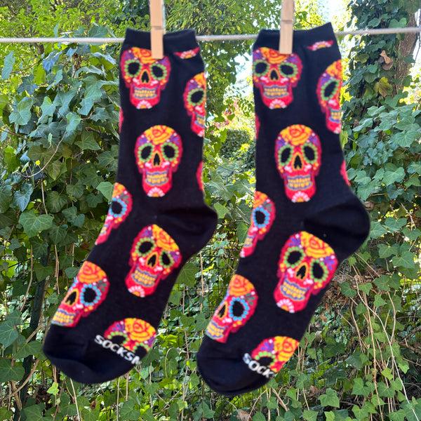 sugar skull Women's Socks - Red Sugar Skulls