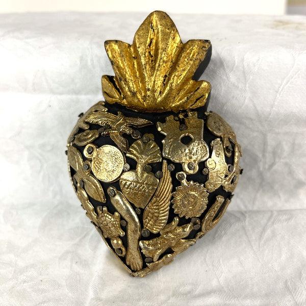 sugar skull Wood Heart - Small