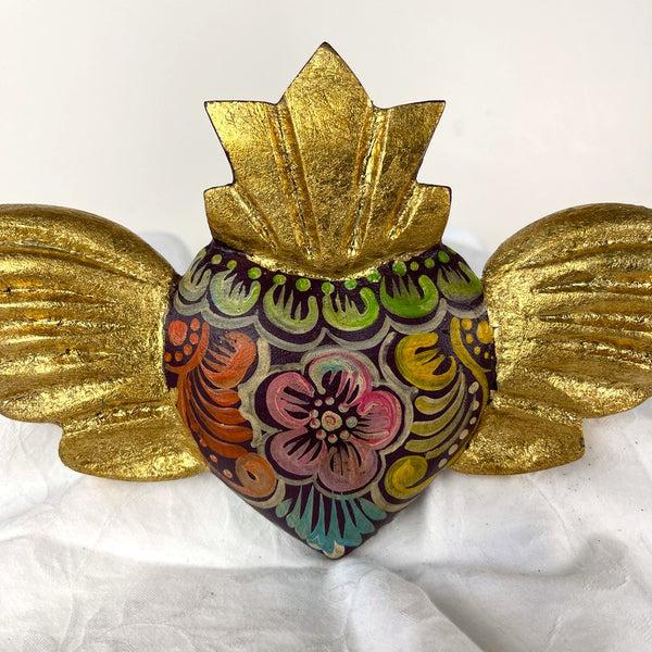 sugar skull Wood Opulant Winged Hearts