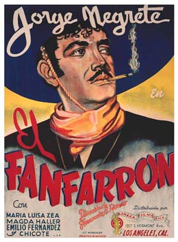 sugar skull Vintage Mexican Movie Poster - El Fanfarron