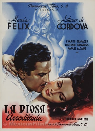 sugar skull Vintage Mexican Movie Poster - La Diosa Arrodillada