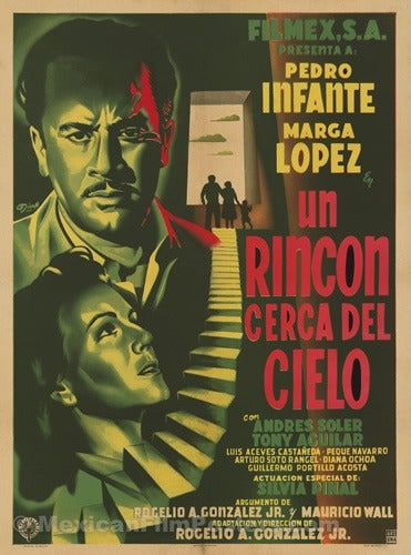 sugar skull Vintage Mexican Movie Poster - Un Rincon Cerca Del Cielo