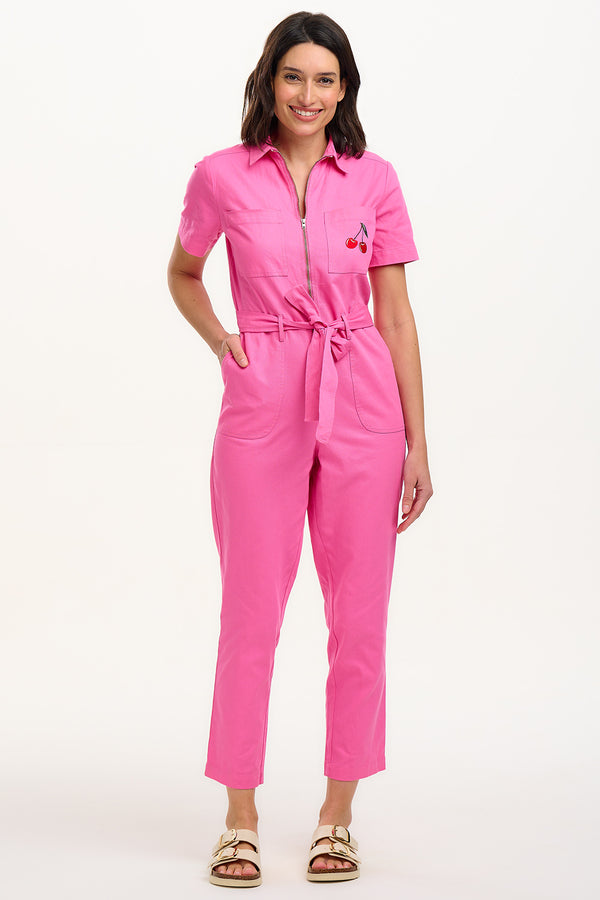 Sugarhill Brighton Billy Boilersuit - Black & Tan Leopard Print