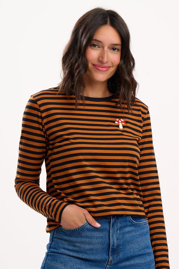 sugarhill brighton Brunswick Jersey Top - Orange/Pink Stripes Tiger