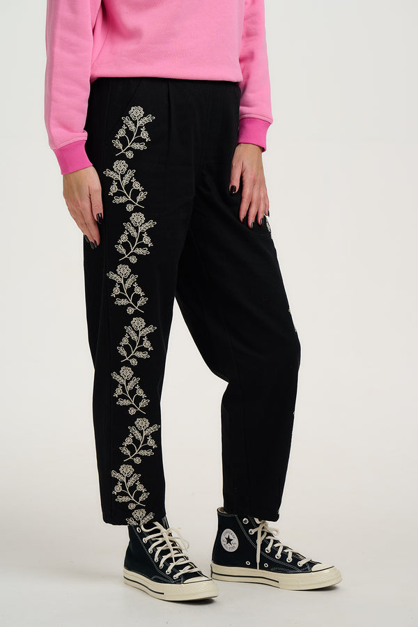 sugarhill brighton Calista Trousers - Black Ecru Floral