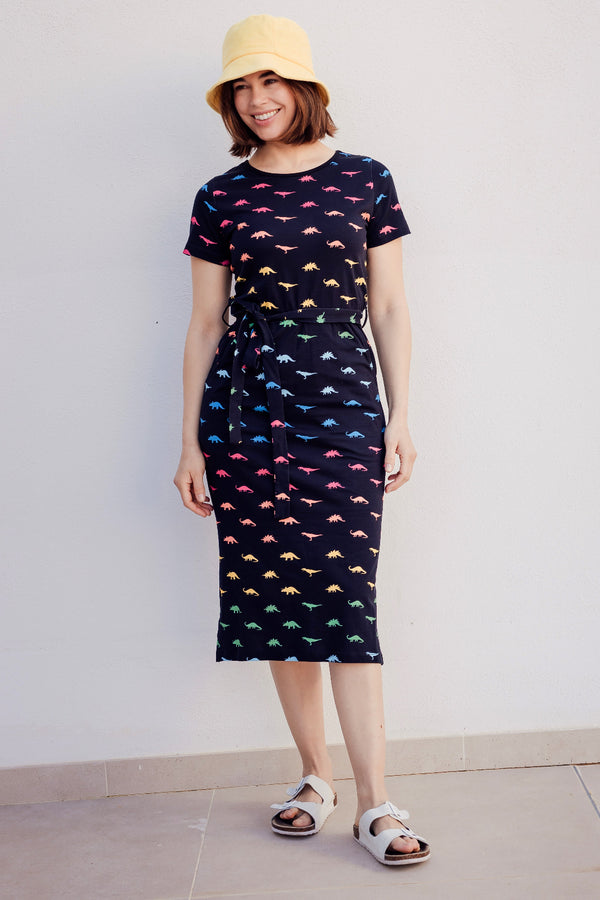 sugarhill brighton Flissy Jersey Midi Dress - Black Jurassic Jive Rainbow sugarhill brighton Flissy Jersey Midi Dress - Black Jurassic Jive Rainbow