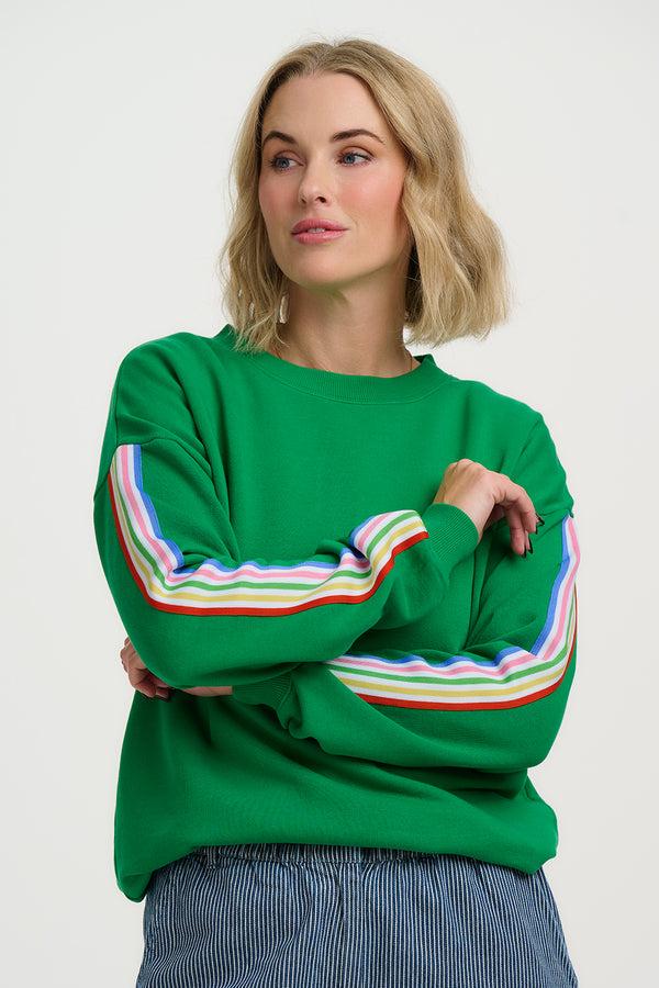 Sugarhill Brighton Magda Sweatshirt - Green Rainbow Stripe