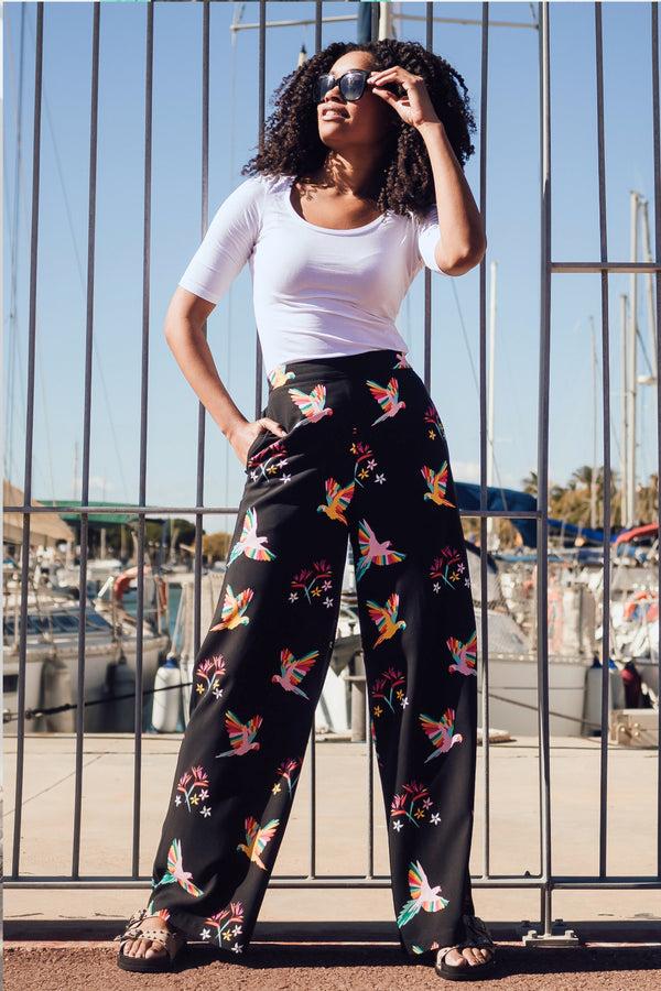 sugarhill brighton Patsy Palazzo Trousers - Monochrome Polka Dot