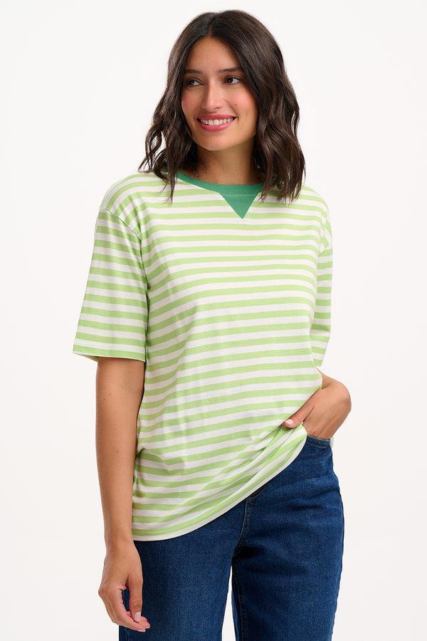 sugarhill brighton Riley Relaxed T-Shirt - Green/Off White SHB Flower