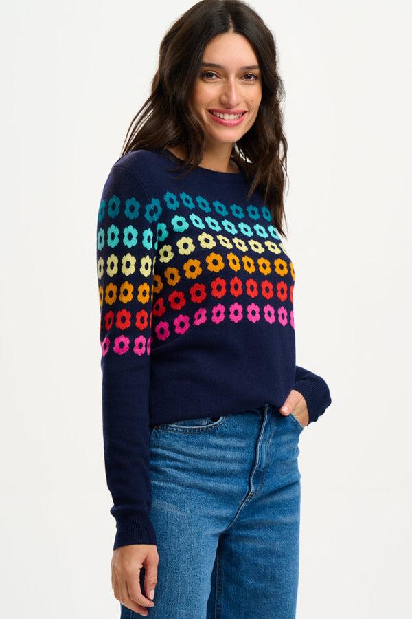 Sugarhill Brighton Rita Jumper - Green Sunset Stripes
