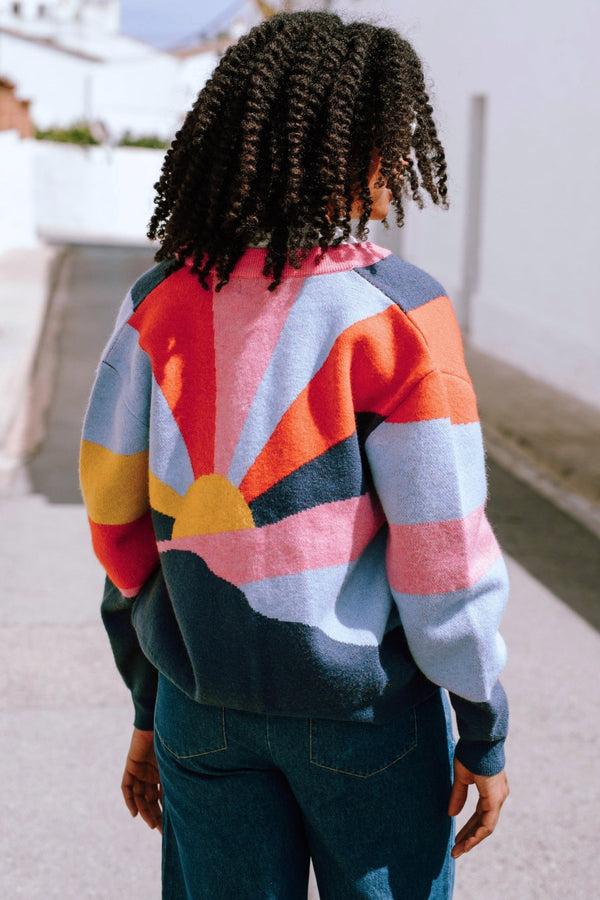 sugarhill brighton Solana Knitted Bomber - Multi Sunrays sugarhill brighton Solana Knitted Bomber - Multi Sunrays