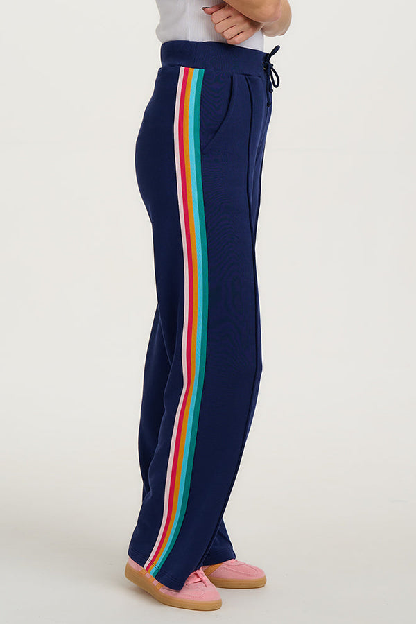 Sugarhill Brighton Enya Joggers - Navy Rainbow Trim