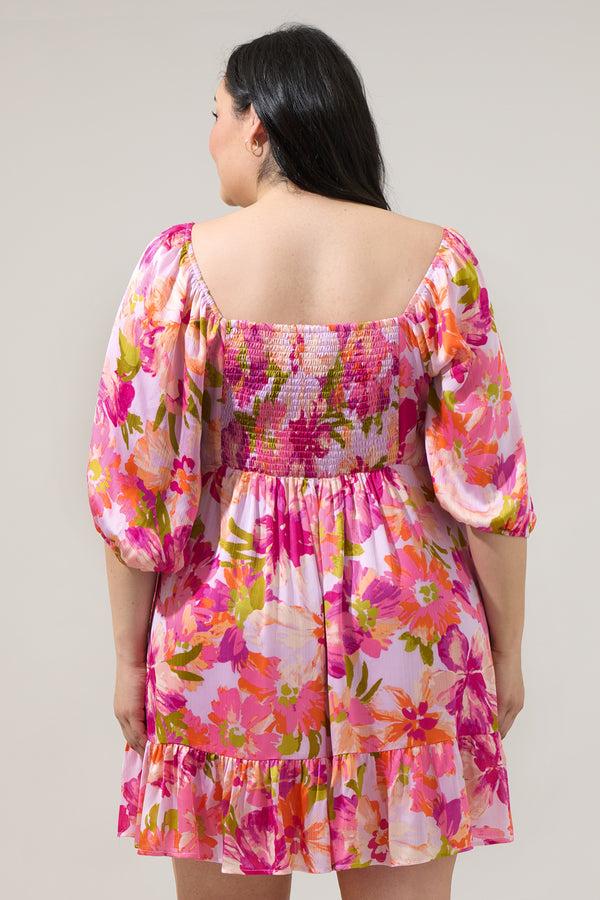Sugarlips Abigal Floral Evy Sweetheart Mini Dress Curve