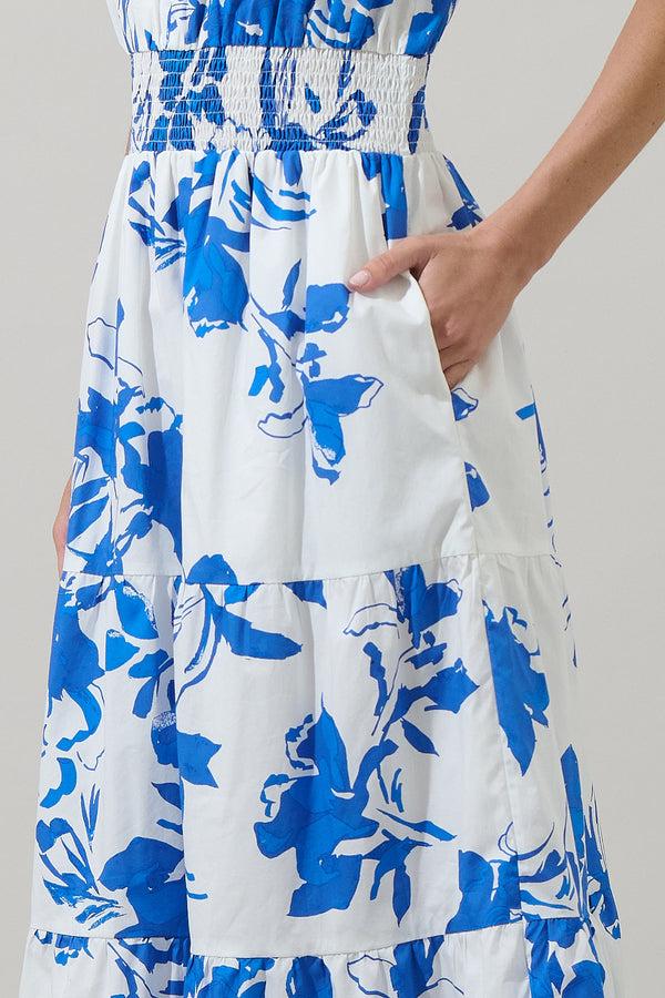 Sugarlips Aby Floral Hacienda Puff Sleeve Midi Dress